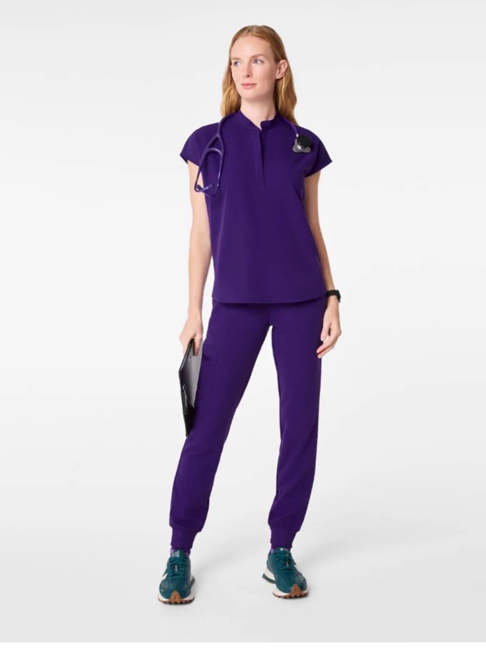 Figs SET Purple jogger Pants & Scrub Top Set XS rafaella